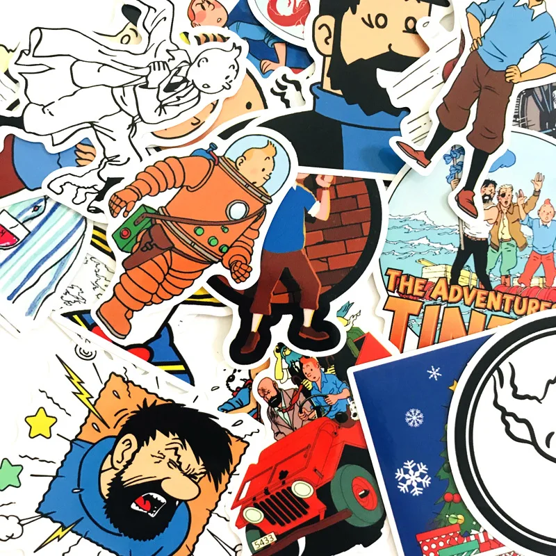 Наклейки TD ZW Приключения Тинтина виниловые Стикеры для сноуборда ноутбука