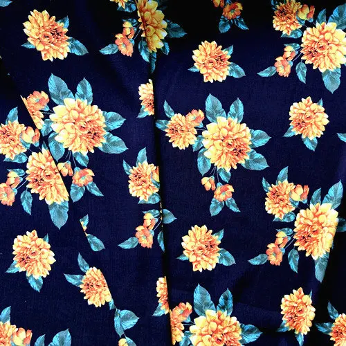 

2021 new sunflower cotton fabric rayon crepe