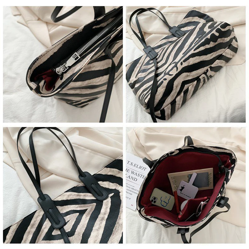 Роскошный узор зебры леопарда из искусственной кожи сумки на плечо для женщин 2020