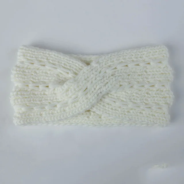 8 hair band Boho вязаная головная повязка для женщин девочек тюрбан повязки Крест крючком Лук украшения для волос твердый стрейч заколка-Твистер громоздкий вязаный головной убор аксессуары для волос для леди дропшиппинг подар - Цвет: 8 hair band
