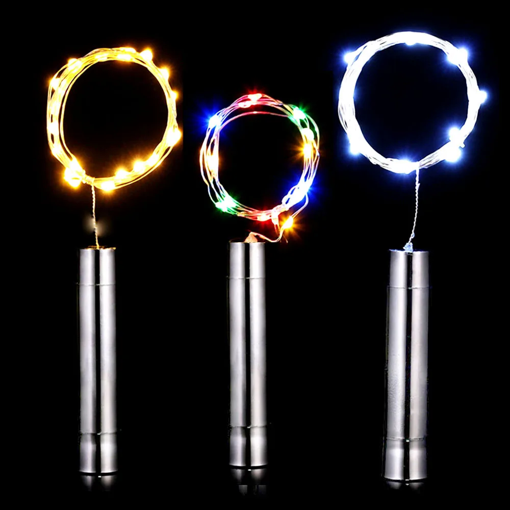 

2m 20LED Wine Bottle Cork Copper Wire Lights String Battery Operated Fairy Lights for Christmas Holiday Wedding Bar Party Decor