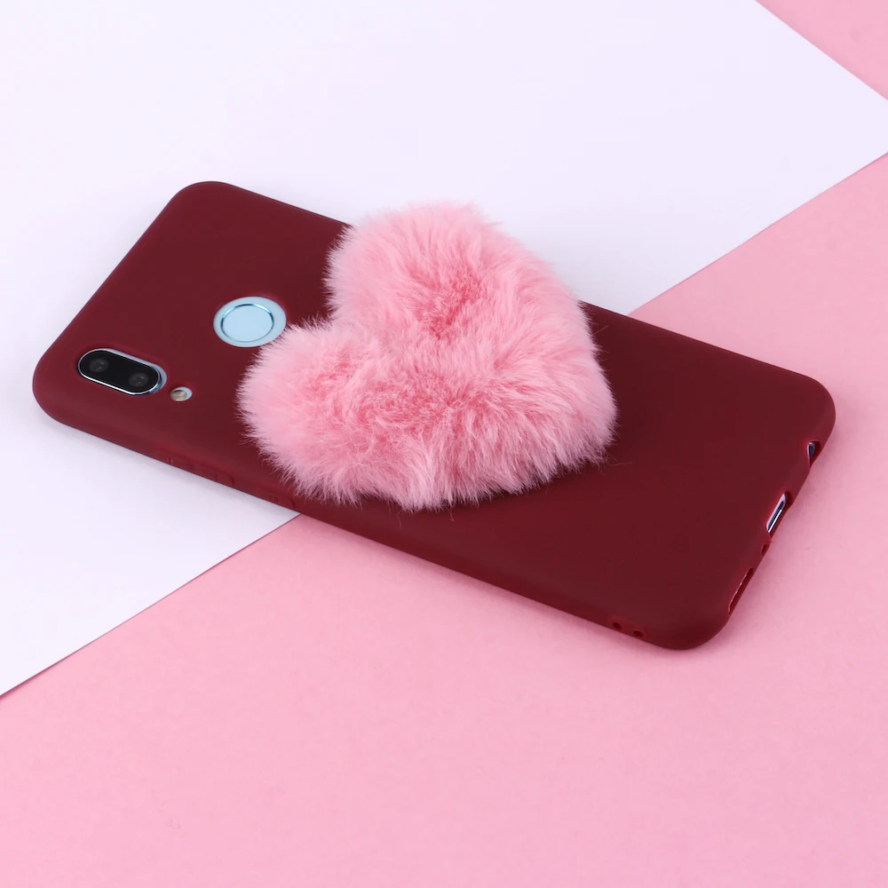 Мягкий силиконовый чехол для телефона Xiaomi Mi Redmi Note 5 6 7 8 9 lite Pro Plus с пушистым мехом и