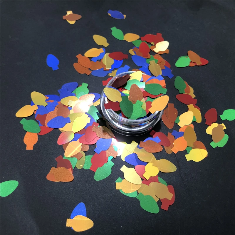 

1g/Bottle Mixed Metallic Color Glitter Flakes Christmas Lights Shaped Chunky Glitter Sequins For DIY Crafts Decoration Accessory