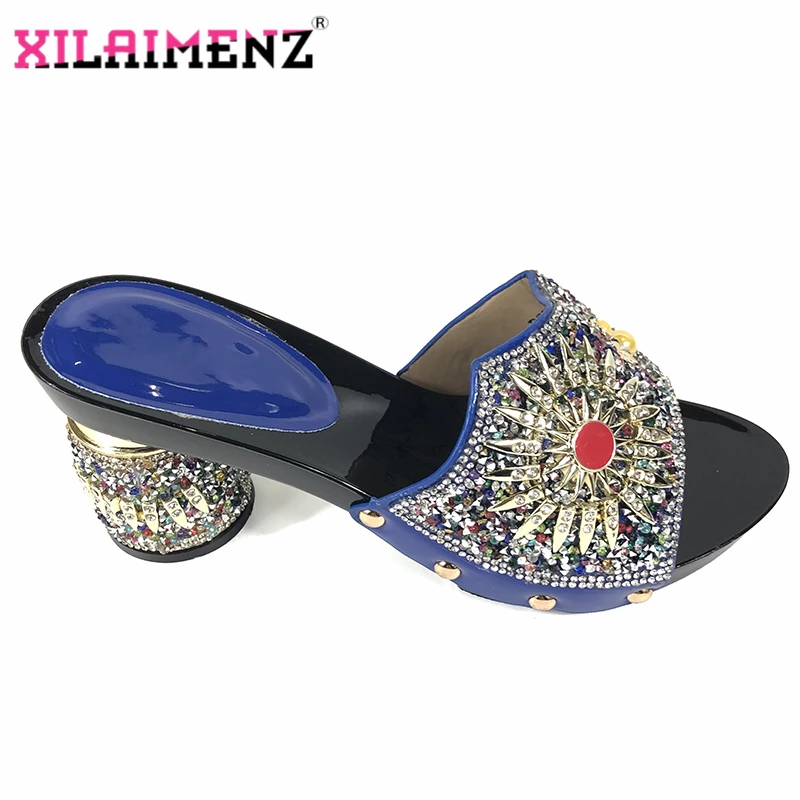 Новинка босоножки на высоком каблуке ярко-синего цвета итальянский дизайн