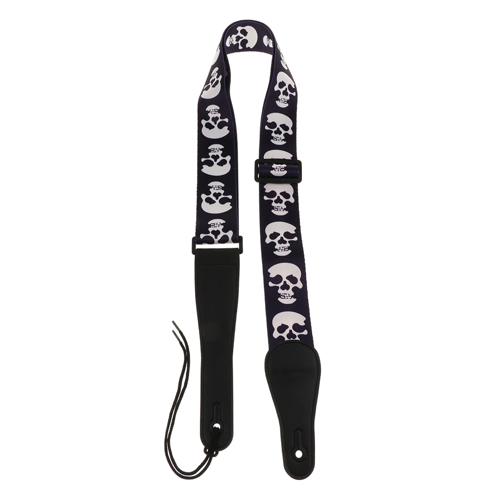 

Denim polyester guitar strap with PU leather end for acoustic guitar parts