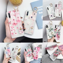 Relief Floral Wristband Phone Case for Huawei Honor 10i 20i 8X 9i 9X Enjoy Mate 10 20 30 Pro Lite Flower Soft Girly Holder Cover
