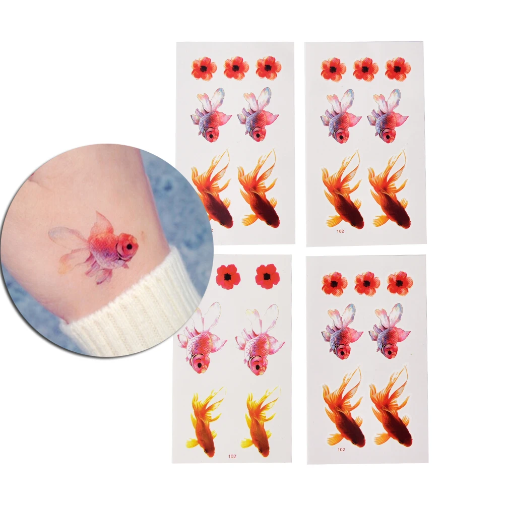 1 лист поддельные татуировки водонепроницаемые Временные 3D Розовая Золотая