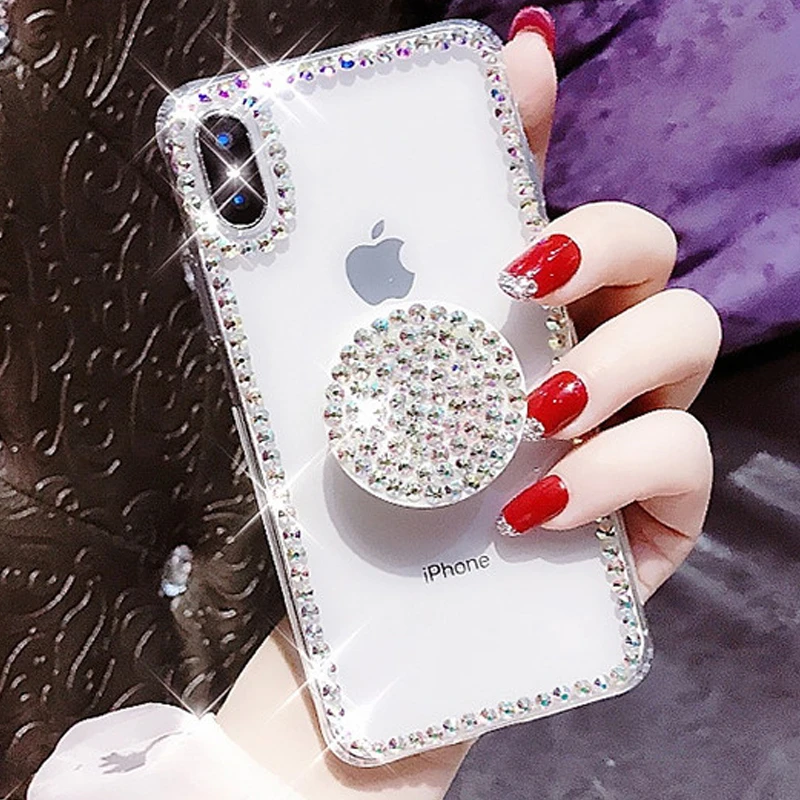 Блестящий Прозрачный чехол для телефона iphone 11 Pro Max X 8 7 6 6S Plus XR XS MAX тонкий