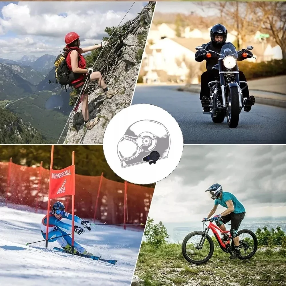 

BT-S3 Motorcycle Helmet Bluetooth Headset IPX7 Waterproof 1000M Riders Group Motorbike Helmet Wireless BT 3.0 Intercom