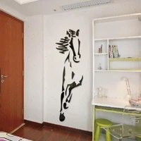 55x20cm100x36cm150x54cm horses acrylic mirror sticker tv background mirror wall stickers for living room bedroom decoration