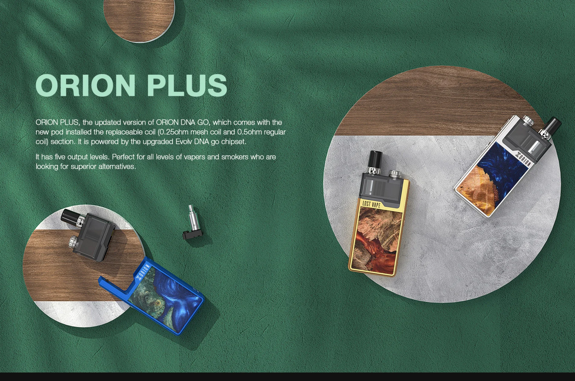Lost Vape Orion Plus DNA Pod Комплект 2 мл картридж 950 мАч батарея 0.25ohm сетка катушка LostVape электронная сигарета испаритель
