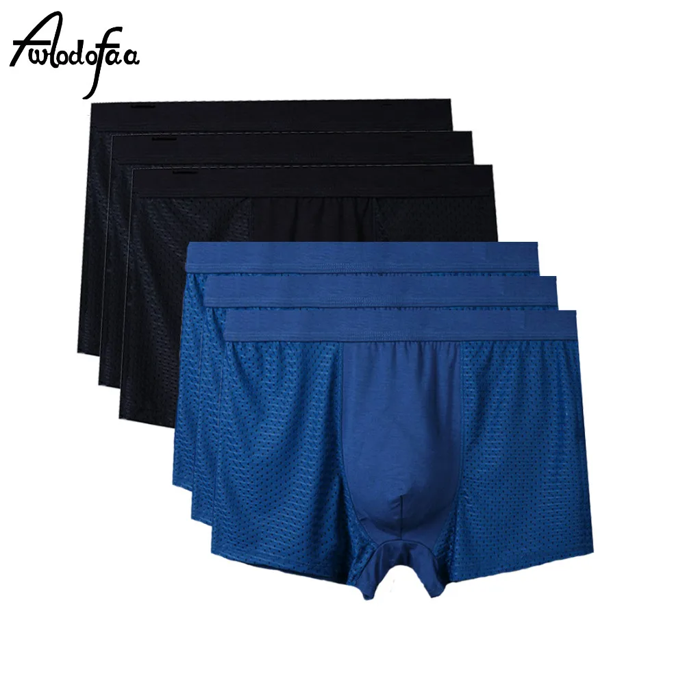 

6Pcs/lot Plus Size Male Underwear Men Thin Panties Boxers Shorts Cuecas Boxer Men Solid Underpants Man Boxer Large XL-7XL 100KG