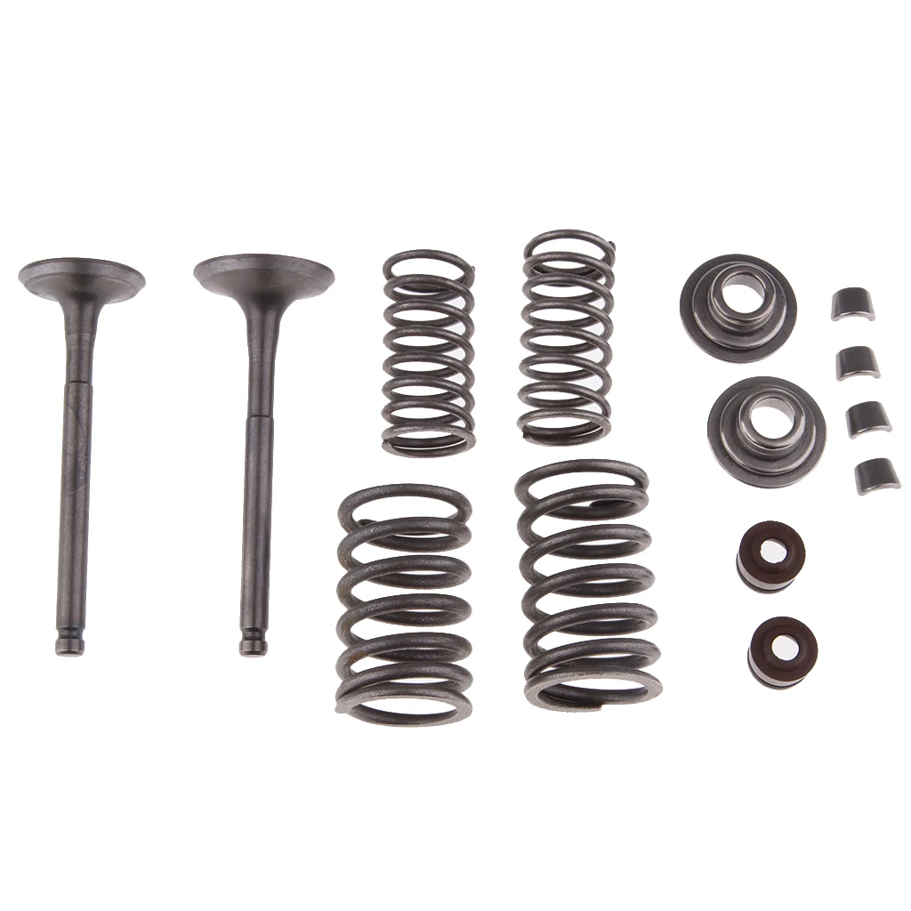 Intake &amp Exhaust Valves Set with Valve Spring Assembly Kit for GY6 100cc Engine Chinese Scooter Moped Go Kart |