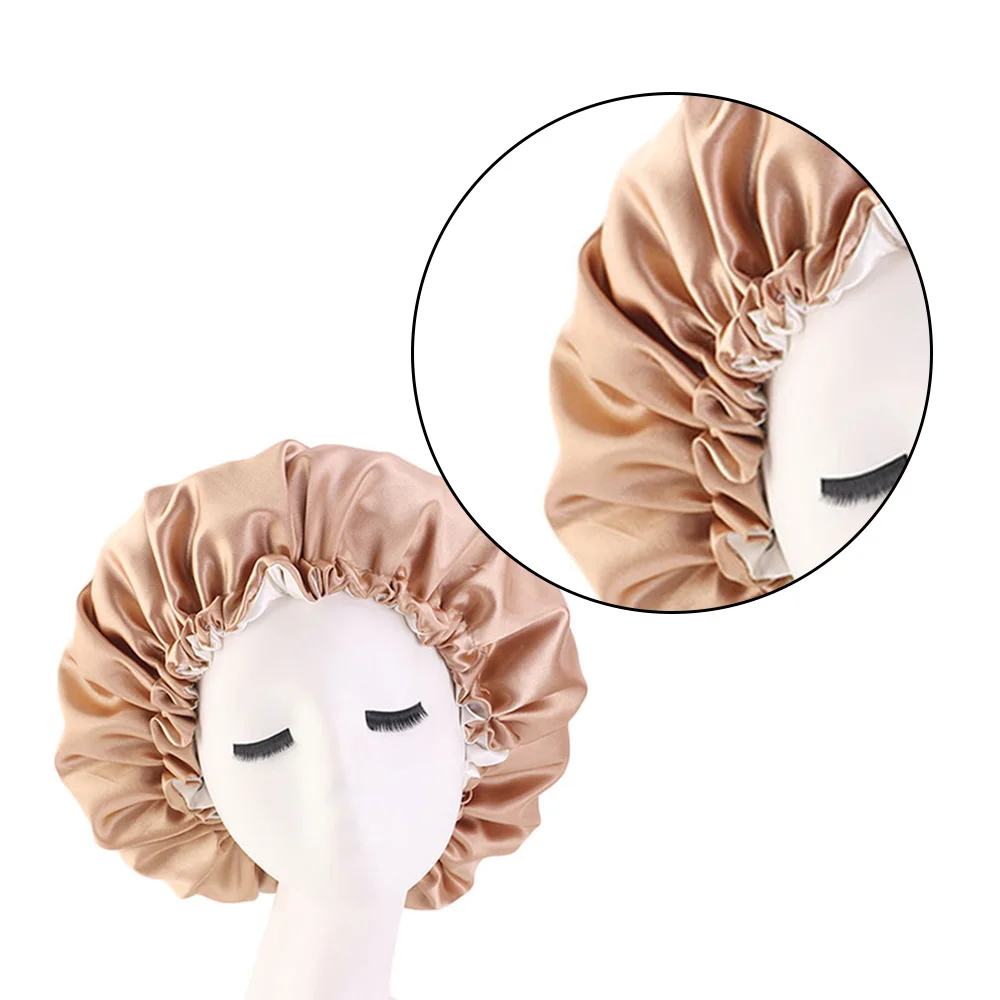 

1pc High Quality Sleeping Cap Bonnet Elastic Silky Night Hat For Women Girl Hair Care Tool Supplies