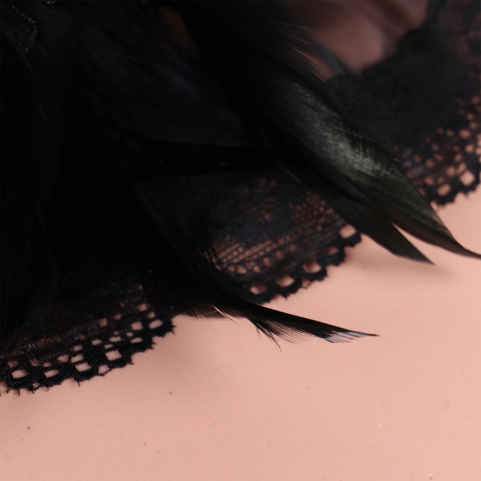 Женский готический настоящий естественный шраг-шаль капюшон перо Хэллоуин косплей костюм аксессуары сценической моды ошейник.