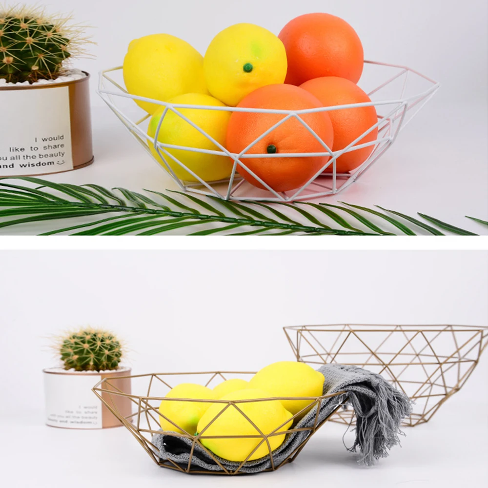 Геометрическая в нордическом стиле овощные Фрукты корзина из металлической