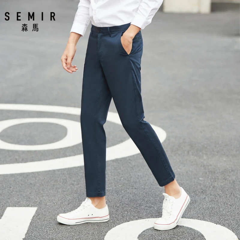 SEMIR Весенние Новые повседневные брюки для мужчин простые базовые Тонкие штаны с