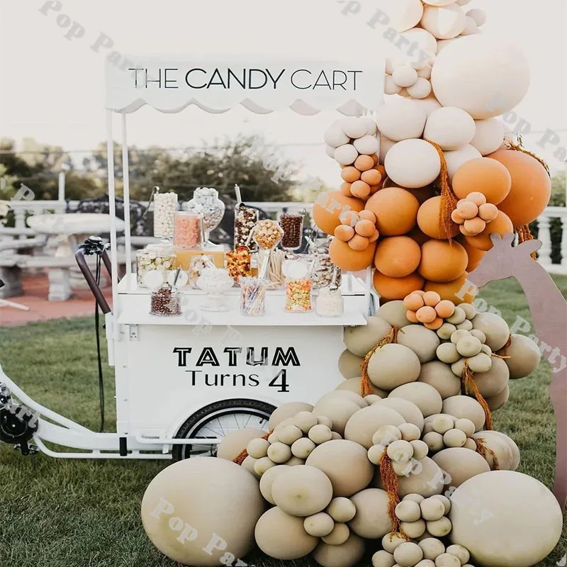 

164pcs Doubled Tan Brown Cream Balloons Arch Kit Peach Orange Latex Garland Balloons Baby Shower Supplies Wedding Party Decor