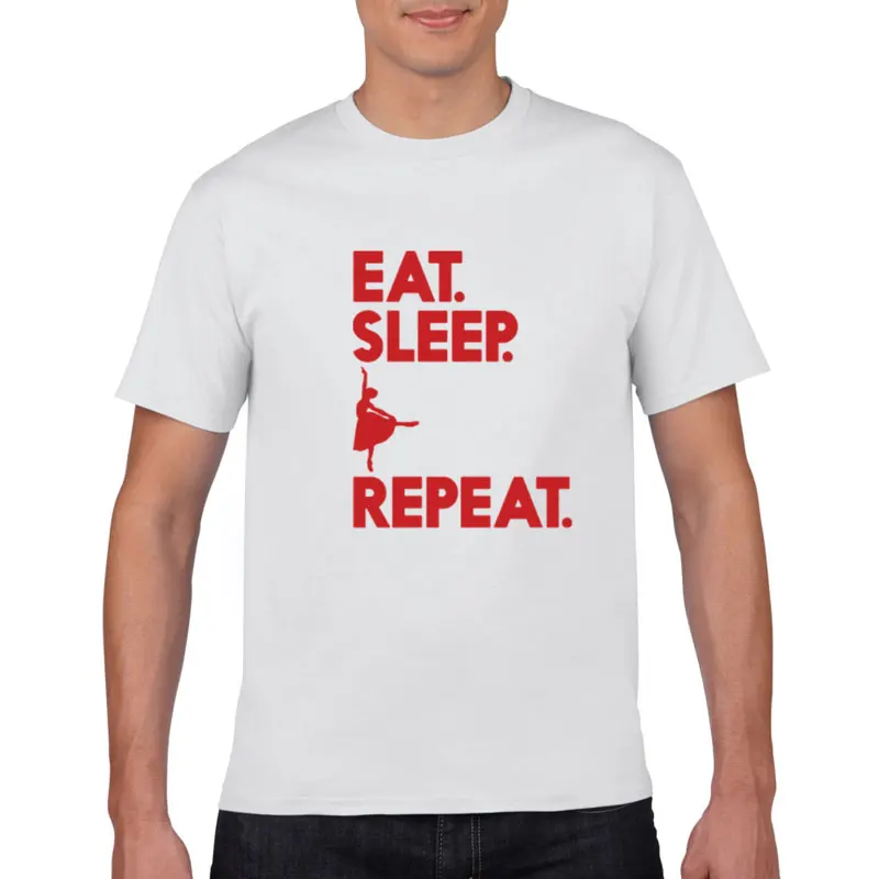 

Футболка мужская с надписью «EAT SLEEP» и круглым вырезом