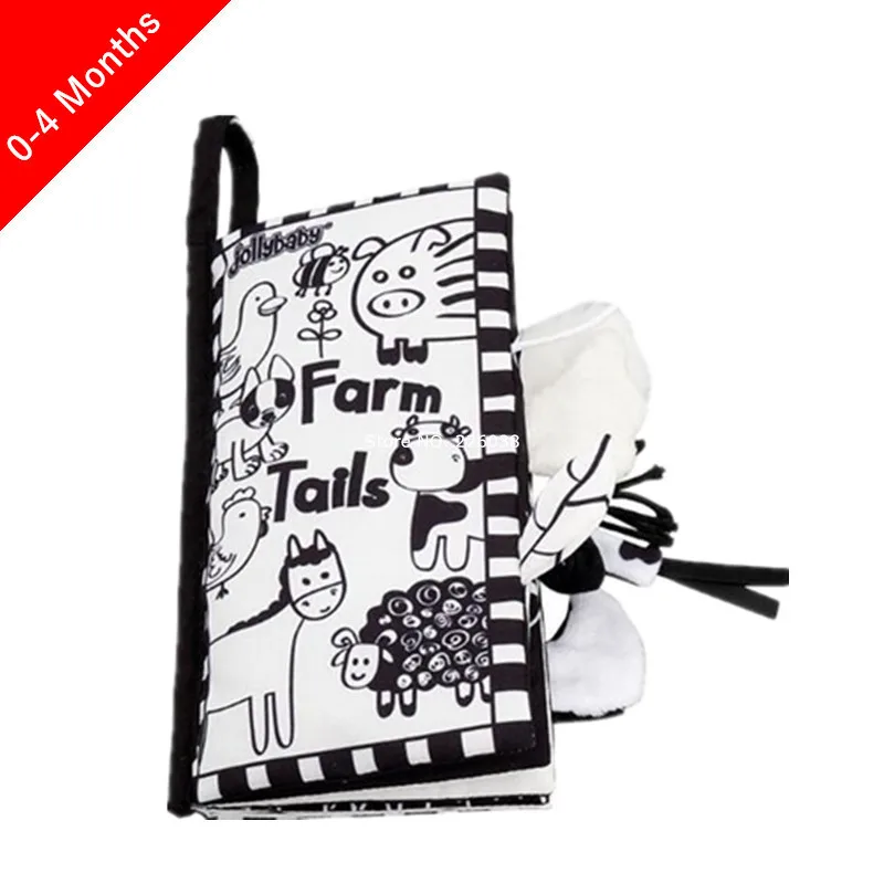 SZ04 Black Farm Tail Детские игрушки, детские книги для раннего развития, тканевые книги для детей, Обучающие Развивающие книги, хвосты животных, динозавры SZ04 - Цвет: SZ04 Black Farm Tail