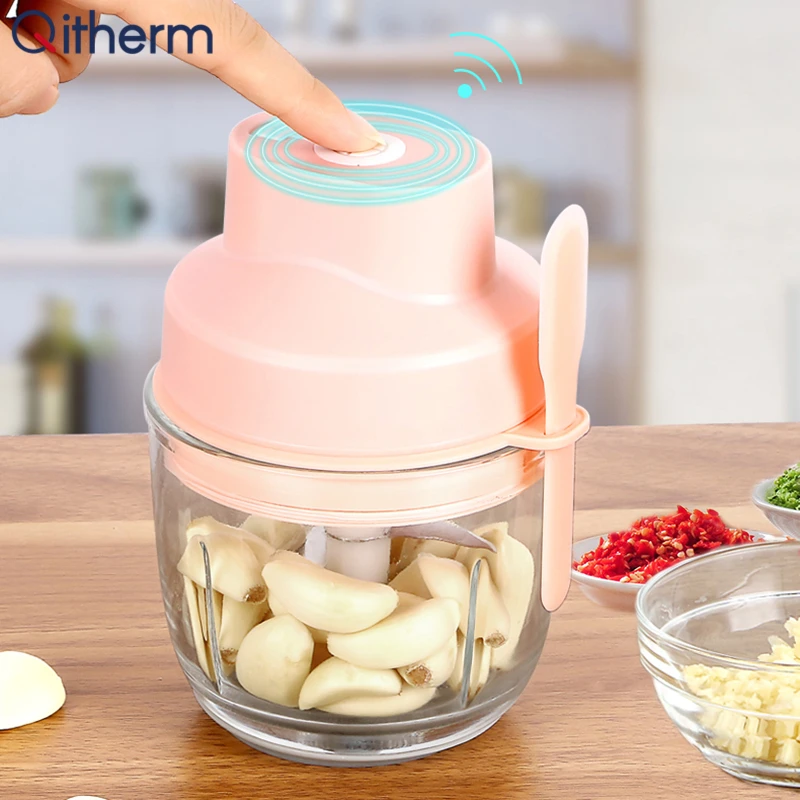 Портативная электрическая мясорубка измельчитель чеснока с USB зарядкой для и