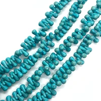spot wholesale horizontal hole round water drop shape turquoise beads blue turquoise loose beadsdiy jewelry necklace accessories