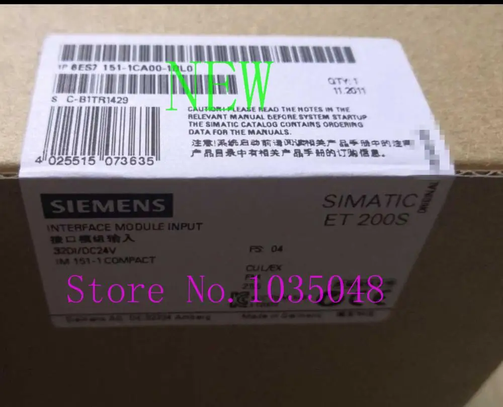 

1PC 6ES7151-1CA00-1BL0 6ES7 151-1CA00-1BL0 New and Original Priority use of DHL delivery