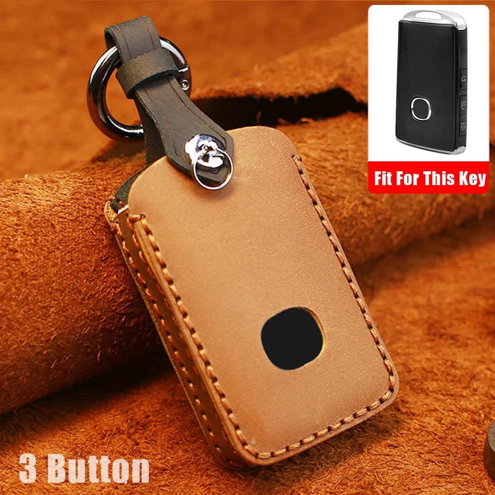 

Horse Leather Auto Car Styling Key Case For Mazda 3 Alexa CX4 CX5 CX8 2019 2020 Car Holder Shell Remote Cover Keychain