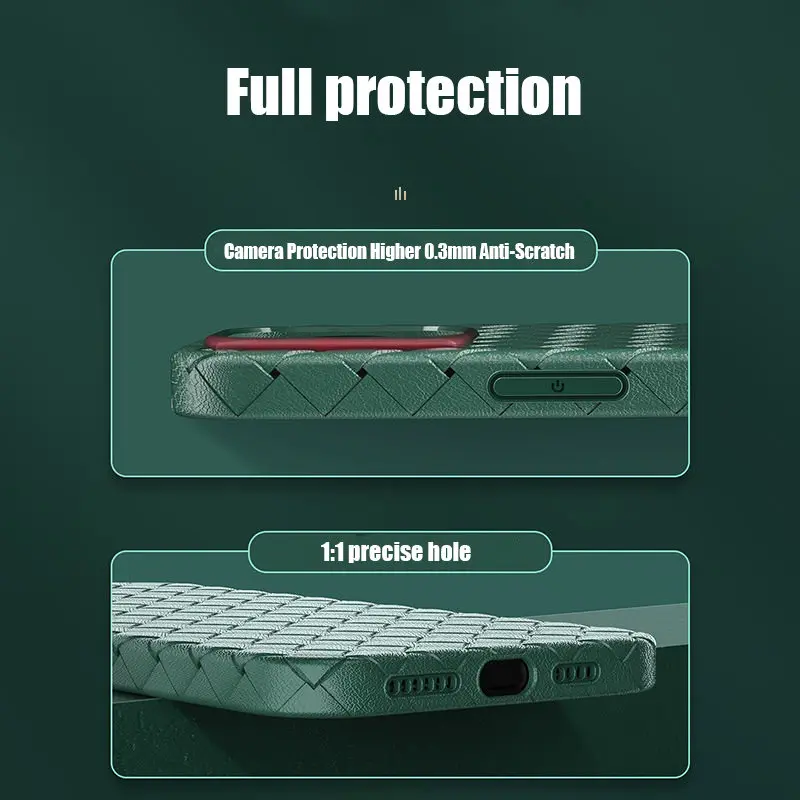 

Soft Weave Pattern Phone Case Breathable Mesh Cover for Apple iPhone 11 12 Pro Max X S XR 6 6S 7 8 Plus Fashion Protective Coque