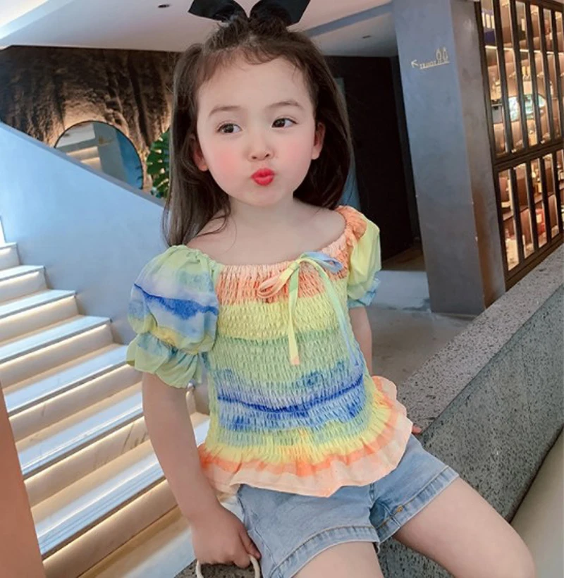 

Cultiseed для маленьких девочек милое платье с рисунком радуги; Плиссированное платье с рукавами-фонариками, вечерние, футболки, топы, одежда дл...