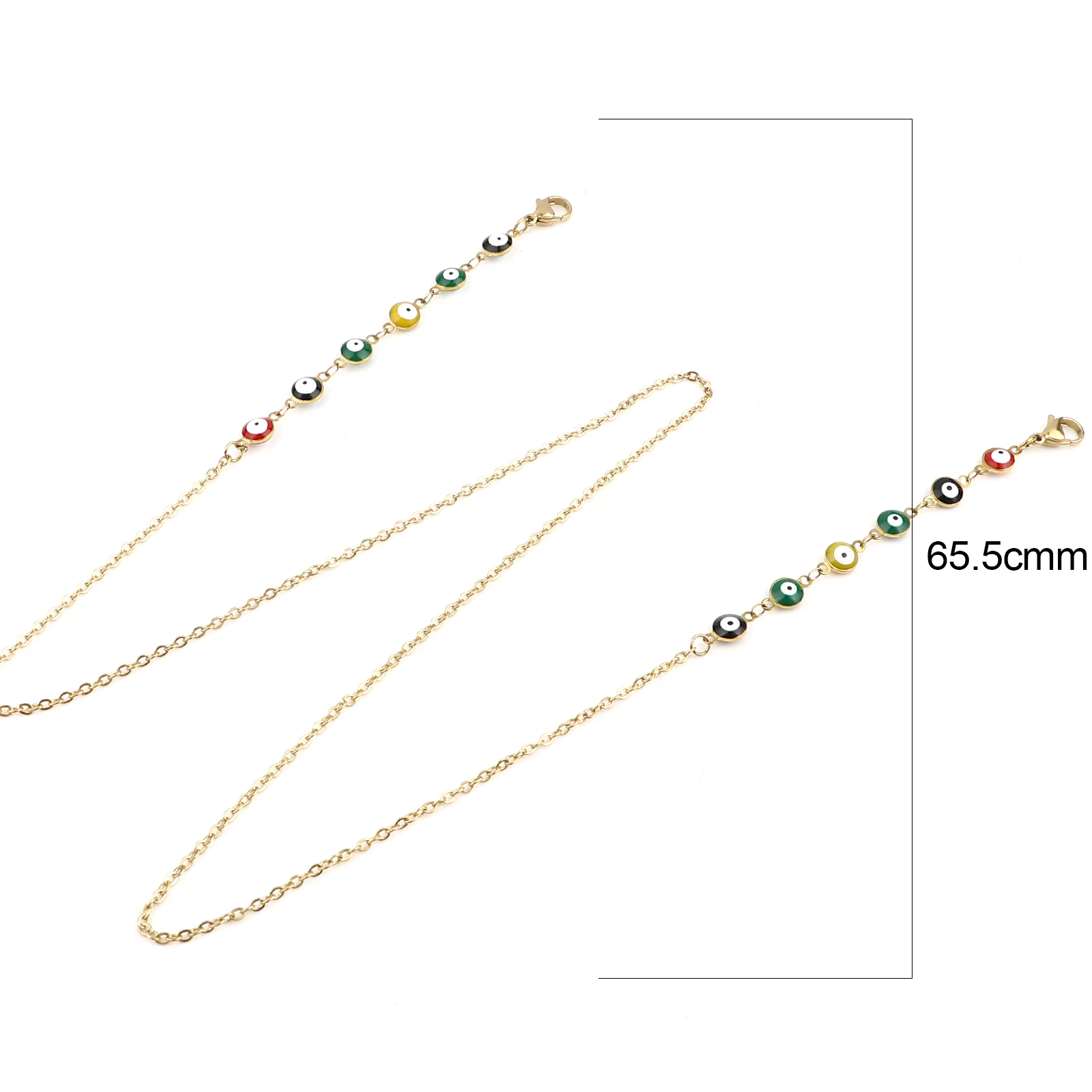 Цепочка сглаза из нержавеющей стали с эмалью для женщин фурнитура линз цепь
