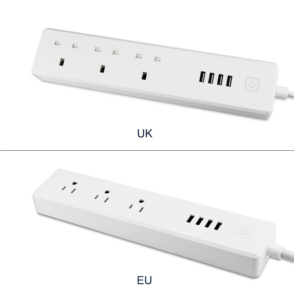 Удлинитель с поддержкой Wi-Fi Tuya Smart Power Strip британские розетки USB-порт таймер Life эхо