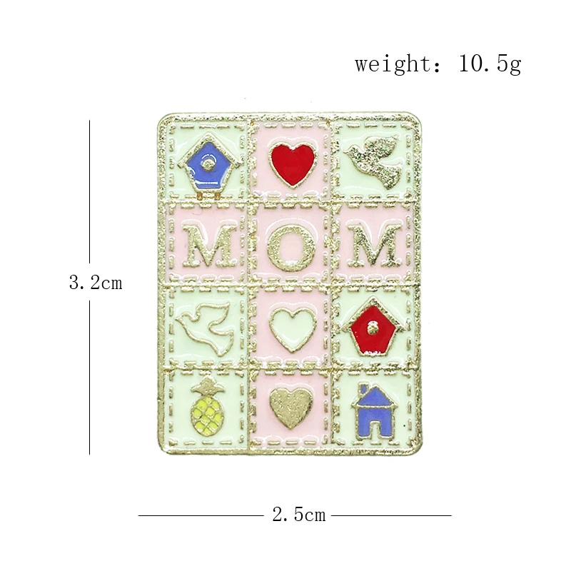 Креативная открытка для мамы значок в виде двойного голубяного домика модный