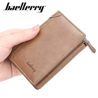 2021 new vintage men pu leather zipper wallets fashion brand male purse coin pouch multi functional cards holder short wallet