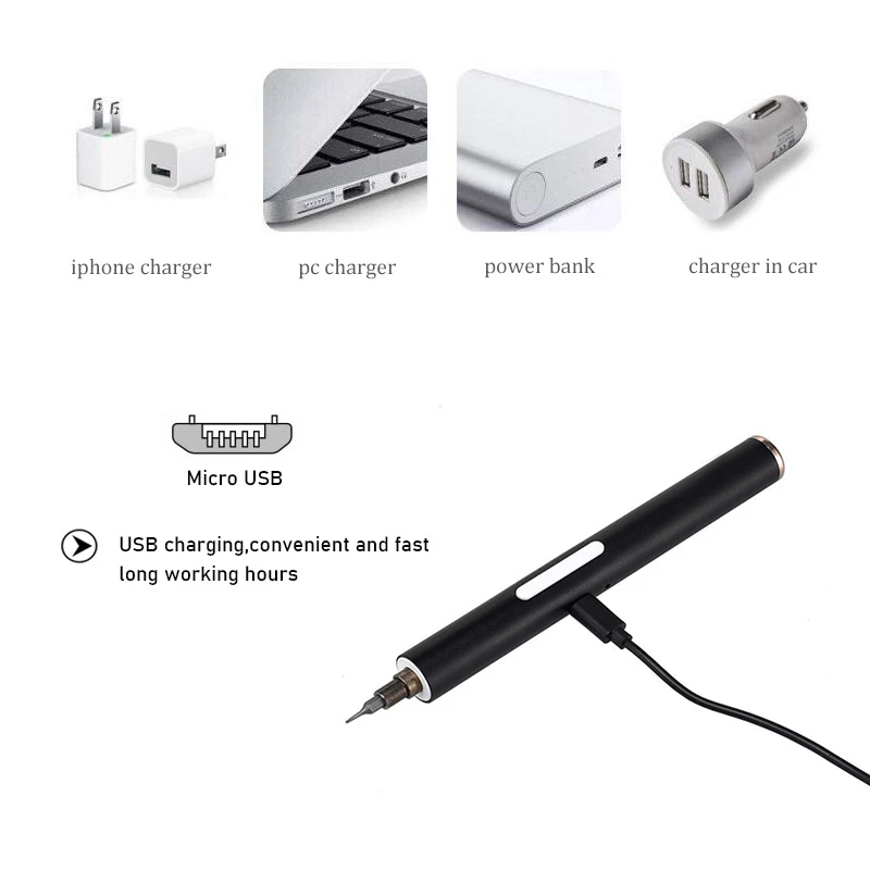 cordless mini electric screwdriver precision phones laptop watch power tool repair chargeable li ion battery screwdriver 8 bits free global shipping