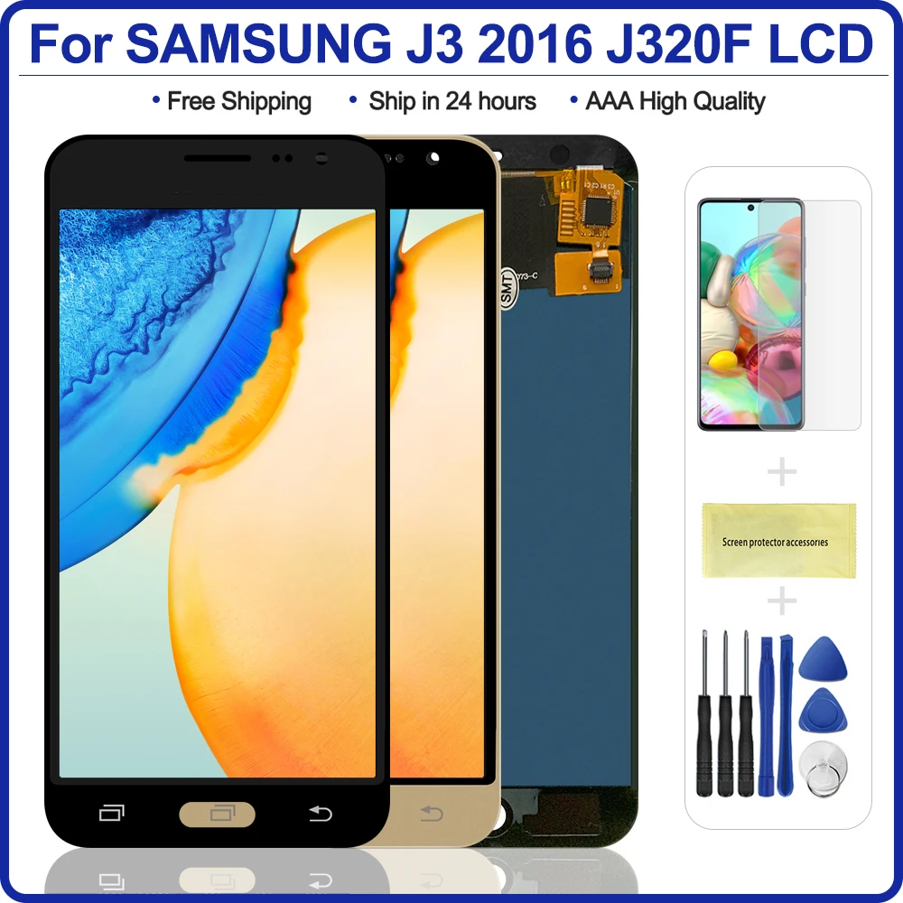 ЖК дисплей J320F для Samsung Galaxy J3 2016 J320 J320A J320FN J320M с сенсорным экраном и дигитайзером в