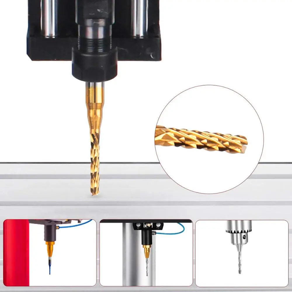 40 шт. Концевая фреза Набор 1/8 &quotхвостовик нано синее пальто фрезерные Фрезы с ЧПУ