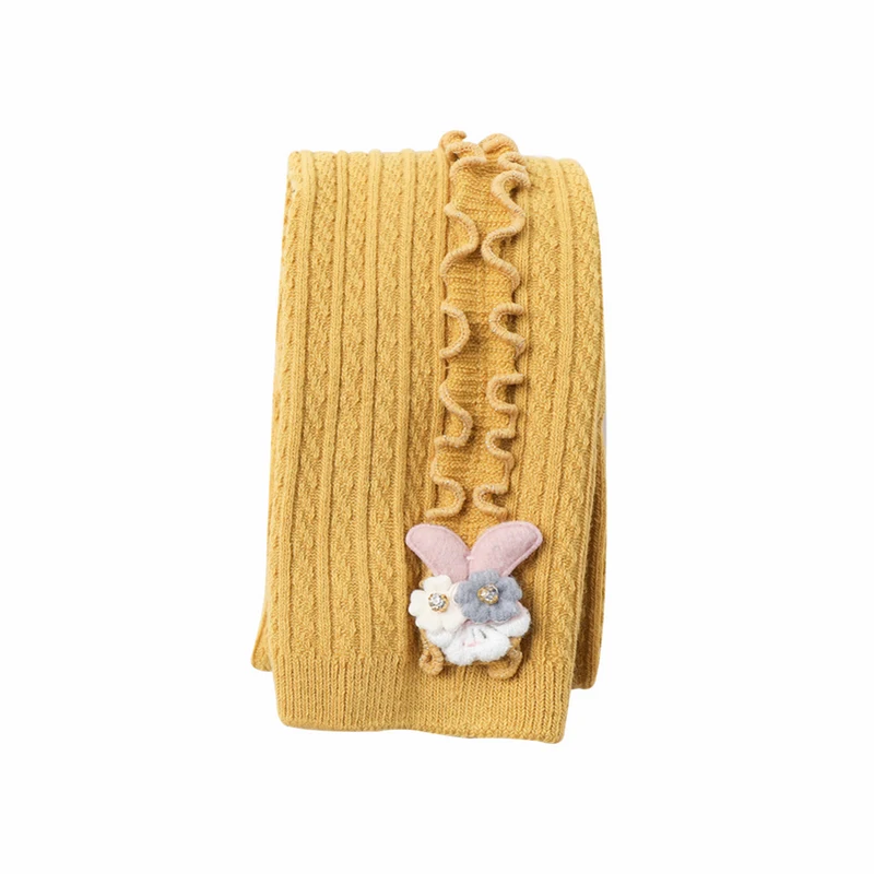 Детские хлопковые теплые ребристые леггинсы для девочек ясельного возраста