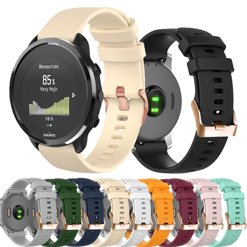 

20 22mm Compatible for SUUNTO 3 Fitness/9 PEAK Silicone Wriststrap Sport Replacement Wristband Straps Smart Watchband Correa