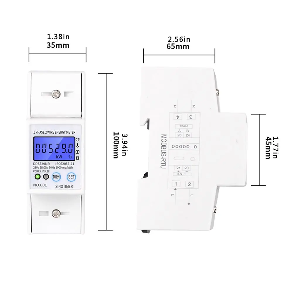 

AC 230V 5-80A High Precision Electric Energy Meter Digital Electricity Consumption Meter With Voltage Current Display