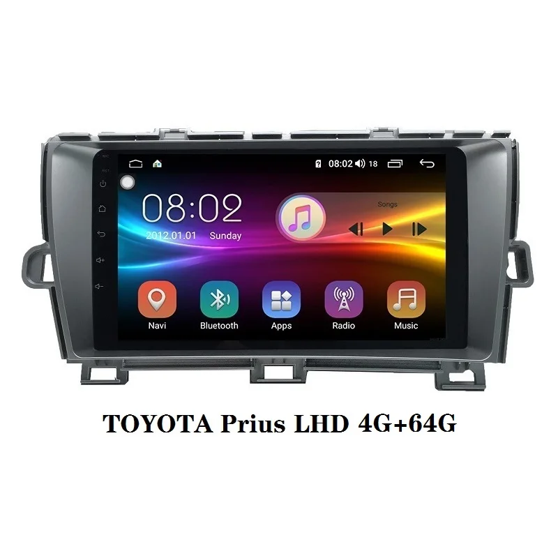 Prius RHD 2din автомобильный dvd gps Android 9,0 Восьмиядерный 4+ 64g Автомобильный Радио gps навигатор для TOYOTA Prius RHD - Цвет: RAM 4G ROM 64G