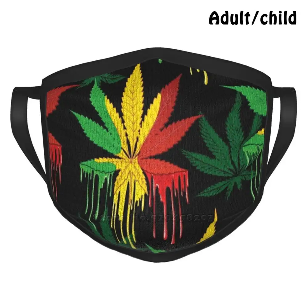 

Rasta 420 Weed Fashion Print Funny Pm2.5 Reusable Face Mask Rasta 420 Weed