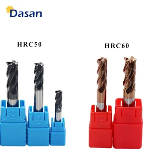 1 шт. Концевая фреза 1 мм 2 мм 3 мм 4 мм HRC60 HRC55 4 канавки 3F 2F твердосплавная спиральная торцевая фреза с покрытием TiAIN CNC фрезерные режущие инструменты