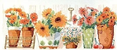 

MT T293 flower [flower on balcony 3] beautiful Daisy precision printing cross stitch set