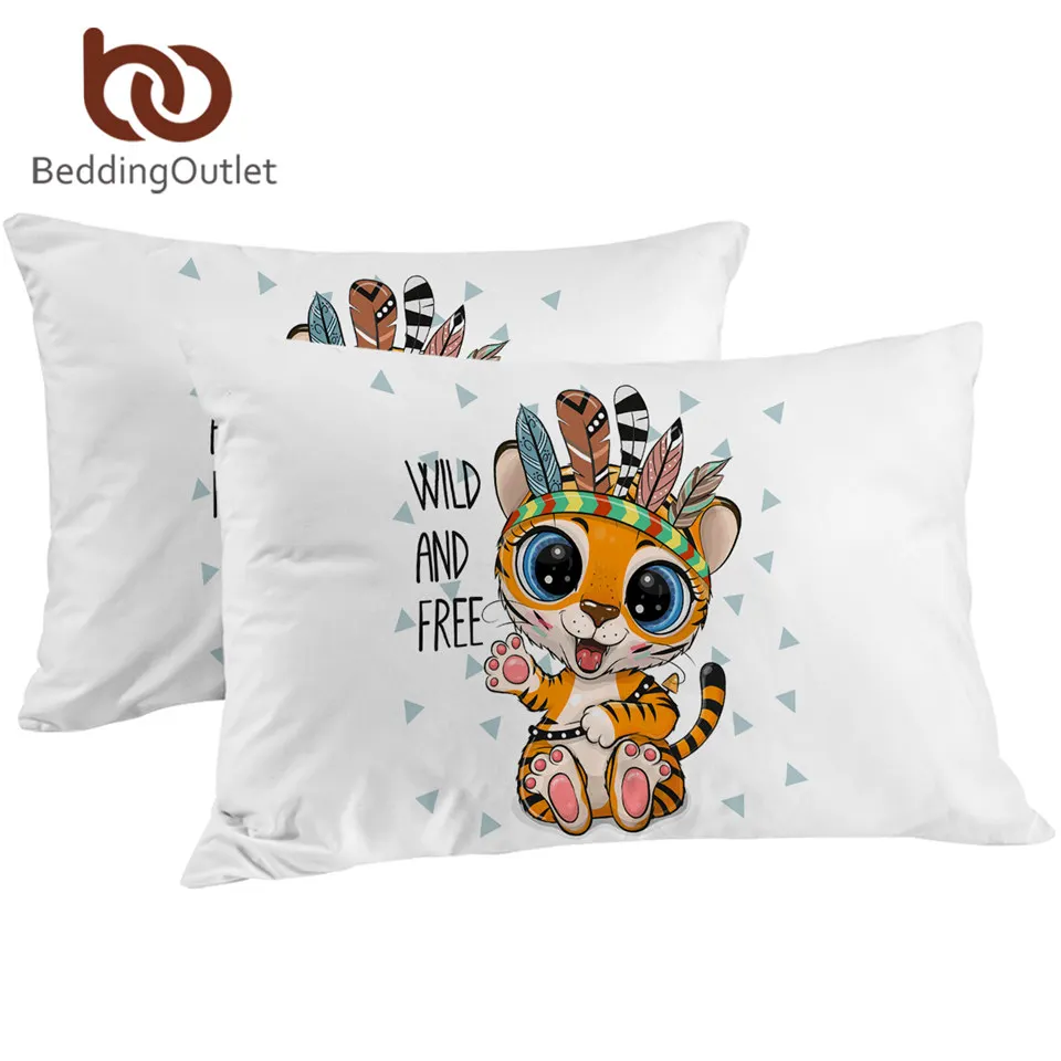 Постельное белье Розетка Тигровая Подушка Чехол с животными из мультфильмов для