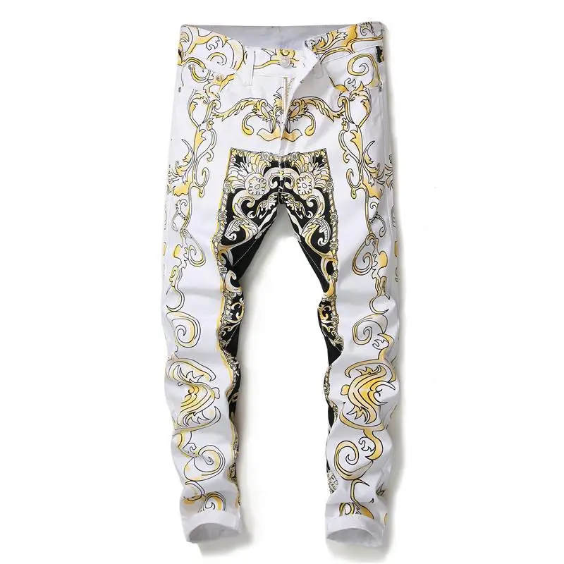 

Men's Fashion Biker Moto Jeans Slim Fit Straight Denim Pants Distressed Trousers