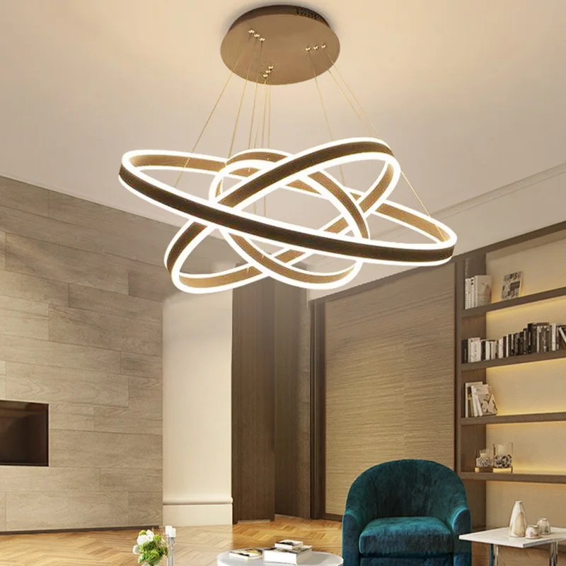 

Circular double sided led pendant lamp Living room dining room bedroom study Chandelier Business & office lighting