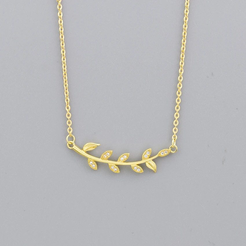 Женская Цепочка ожерелье с подвеской в виде листьев|Ожерелья подвеской| |