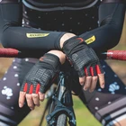 Велосипедные перчатки ROCKBROS, противоударные Митенки на полпальца, для сенсорного экрана, велосипедные перчатки, осень-весна велосипед, перчатки, гель