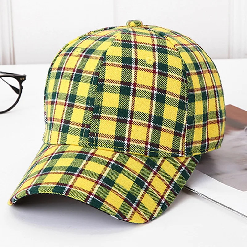 Бейсбольная кепка для мальчиков и девочек Детская спортивная шапка в клетку